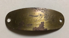 Vintage Antique Original Century Brass Fan Motor Tag Plate for Ceiling Fan picture