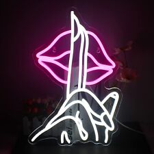 Lips Neon Sign Finger Gesture Led Neon Lights for Wall Decor Usb Lady Light U... picture