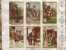 LIEBIG FULL SET 6 Antique TRADE CARDS Soldiers Uniforms Costume History  picture