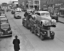 Auto Transport Truck Photograph 1940 Pontiac Coupe, Eufaula, Oklahoma 8x10 Photo picture