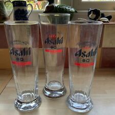 3 x Asahi Japanese Beer One Pint Glass's RARE picture