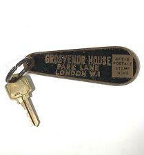 Vintage Brass Grosvenor House, Park Lane London Hotel Room Key And Fob picture