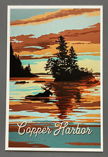 Copper Harbor, Michigan - Painterly - Lantern Press Postcard picture