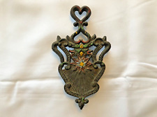 Vintage Original Cast Iron Trivet Painted See pics, very nice picture