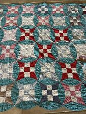 Vintage Cutter Quilt 69x78” Hand Stitched picture
