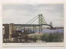 1930 Ambassador Bridge Detroit Michigan Postcard picture