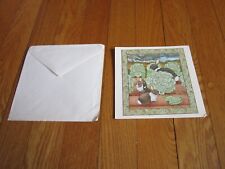 Vintage Laurie Jordan Art Bunny Dutch Rabbit Cabbage Patch Blank Note Card picture