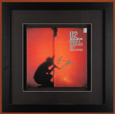 U2 BONO SIGNED AUTOGRAPHED FRAMED UNDER A BLOOD READ SKY ALBUM LP PSA/DNA COA picture