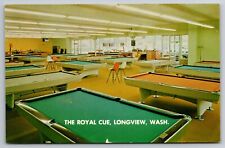 The Royal Cue Longview Washington WA Billiard Room c1950 Postcard picture