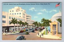 Miami Beach FL-Florida, Lincoln Road And Washington Avenue, Vintage Postcard picture