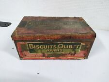 Antique Olibet Paris Biscuits Metal & Paper Box - 1900 - Rare  picture