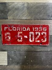 VINTAGE 1936 FLORIDA TAG TRUCK LICENSE PLATE #G 5-023 picture