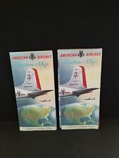 Vtg American Airlines System Folding Maps Lot Of 2 picture