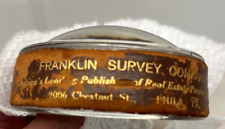 Vintage Franklin Survey Co Philadelphia Advertising Magnifying Glass Paperweight picture