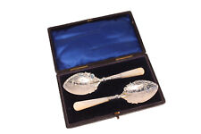 George E. Walton Sterling Silver Pearl Handle Preserve Caddy Spoons Birmingham picture