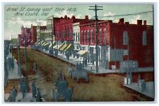 c1910 Broad Street Looking East New Castle Indiana IN Antique Postcard picture