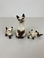 Hagen Renaker Specialty Siamese Cat Sitting Two Kittens Rare Set New WOW picture