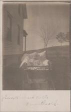 RPPC Postcard Baby Outside in Baby Carriage c. 1900s  picture