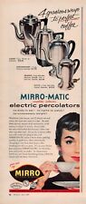 Mirro Matic Coffee Percolator Kitchen Chrome Decor Vtg Print Ad Magazine 1957 picture