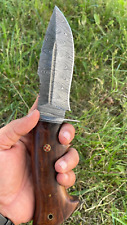 Handmade Damascus Steel Bowie Hunting Knife Rose Wood Handle W/Sheath free deliv picture