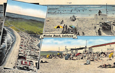 MISSION BEACH, CA Bathing Beach San Diego 1946 Linen Vintage Postcard picture