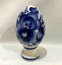 VTG GZHEL Porcelain Egg Figurine 4.25