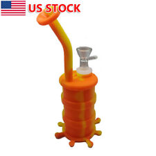 7.8 Inch Octopus Hookah Silicone Bong Smoking Water Pipe Bubbler +Glass Bowl picture