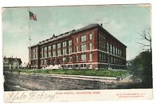 Postcard MA Brockton Massachusetts Brockton High School  Antique 1906 View picture