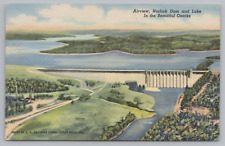 Postcard St Louis Missouri Airview Norfork Dam & Lake in Ozarks Unposted Linen picture