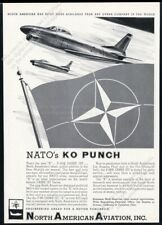 1955 F-86 K jet plane art NATO's KO Punch North American.vintage print ad picture