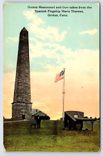 Groton, CT, Monument, Spanish Flagship Gun, Antique, Vintage 1912 Post Card picture