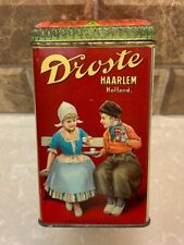 VINTAGE DROSTE'S COCOA METAL TIN FROM HOLLAND 1 LB. ABOUT 1/3 FULL W/PAPER LINER picture