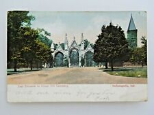 1906 Antique Postcard East Entrance Crown Hill Cemetery Indianapolis IN A2090 picture
