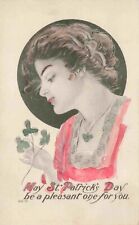 St Patrick's Day Pretty Lady Watercolor Illustration Gartner & Bender Postcard picture