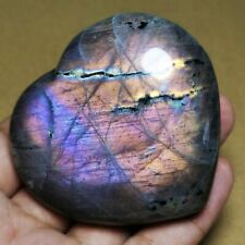 Polished Nice Rainbow Purple Flash Labradorite Spectrolite Heart Reiki Stone picture