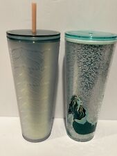 2 Starbucks Tumbler Cup Lot Mermaid Venti Cold Cup Tumblers picture