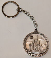 VTG Walt Disney World Medallion Keychain Silver Tone Metal Productions picture
