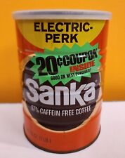 Vintage Empty Sanka Coffee Can Tin Container 97% Caffeine Free Electric Perk picture