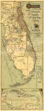 1893 Map of the Peninsula of Florida & Railroad Line Map - 16x36 picture