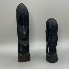 Vintage African Hand Carved Kenya Besmo Idols Male & Female Set of (2) picture