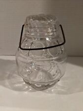 Antique Alonzo A Knight Jar Threaded Lid With Wire Bail Handle Boston Mass picture
