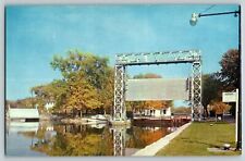 BARGE CANAL LOCK # 4 WATERLOO NEW YORK NY VTG POSTCARD picture