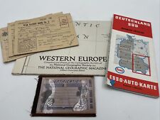 Vintage WWII War Ration Books With Stamps Maps and ID Card Ephemera Antique picture