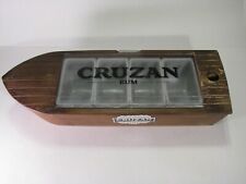 Vintage Cruzan Rum Wood Garnish Boat Advertising Bar Decor 19 Inches & 4 Trays picture