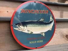 12in Winchester Fishing Lures  Vintage Style Heavy Steel Metal Sign picture