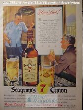 RARE 1943 Esquire Advertisement AD SEAGRAM's 7 CROWN Whiskey WWII Era picture