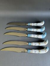 House Of Prill Sheffield Eng. Porcelain Handled Stainless Steel Steak Knife SET picture