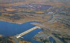 Nimbus Dam Foreground & Aerojet General Corp Missile Plant California Postcard picture