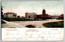 Battle Creek, Michigan - Willard Library & Ward Buildings - Vintage Postcard picture