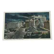 Postcard Public Square at Night Cleveland Ohio Vintage B115 picture
